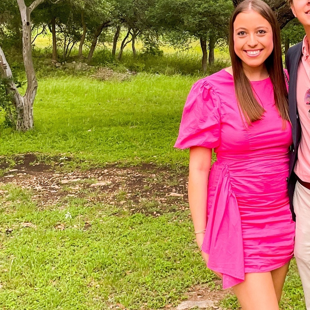 Boutique pink mini draped dress
